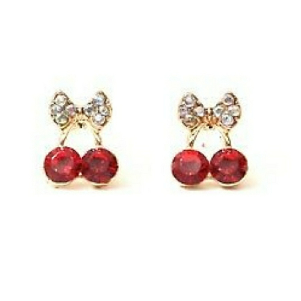 Bows & Cherries! Clip-On Earrings
